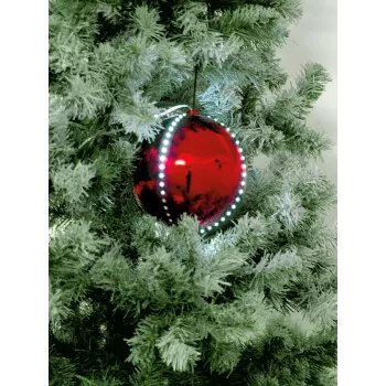 EUROPALMS LED snježna kugla 15cm, crvena 83501243