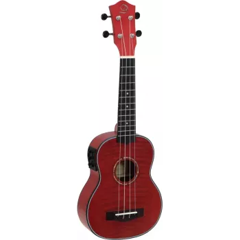 DIMAVERY UK-100 sopran ukulele, Flamed Red 26255807