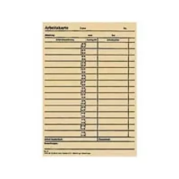 BÜRK MOBATILE kartica za štambiljanje za ZS 5200 sat za evidentiranje radnog vremena, 100 kartica, zeleni tisak na bijelom kartonu, 189 x 86 mm B01830040500