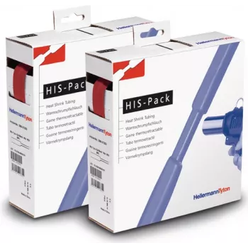 HellermannTyton HIS-PACK-19,1/9,5-RD termobužirna cijev, 2:1, crvena, 19,1 mm proširena, 9,5 mm skupljena, 5 m duljina, kutija s izdavačem