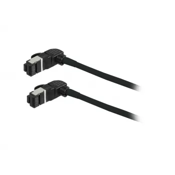 SYNERGY21 S218115 CAT6A S/FTP slim patch kabel, RJ45, 2m, crni, 500MHz, LSZH, rotirajući utikač