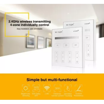 SYNERGY21 T1 MiLight Smart Panel Single Color 4-Zone Touch Remote