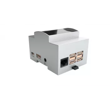 ALLNET DIN Rail Mount Enclosure for Raspberry Pi 4 Model B with Transparent Window, Grey 25.0410000.RP4