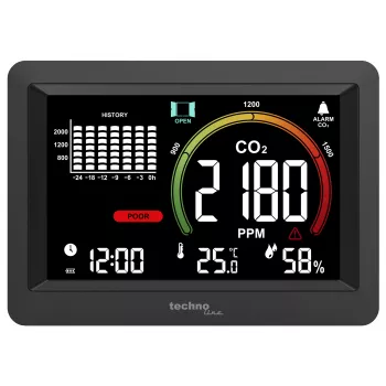Technoline WL1028 CO2 monitor kvalitete zraka s alarmom crni