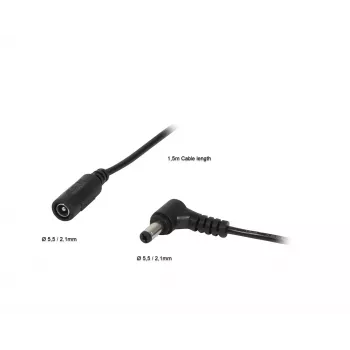ALLNET DC Power Extension Cable 5.5x2.1mm Jack to Plug 3m 2-Pack (ALL-Adapt-Ext5.5-3000)