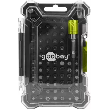 Goobay Tools 72-dijelni set držača nastavaka s magnetskim držačem za brzu zamjenu nastavaka, S2 čelični nastavci, 1/4 inch šesterokutni pogon, prorez, Phillips, Pozidriv, Torx, Security Torx, Hex, Security Hex, Square, Spanner, Tri-Wing, Torq-Set, 25 mm nastavci 77843