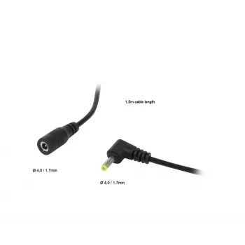 ALLNET DC Power Extension Cable 4.0mm x 1.7mm Male to Female 1.5m Black ALL-Adapt-Ext4.00-1500