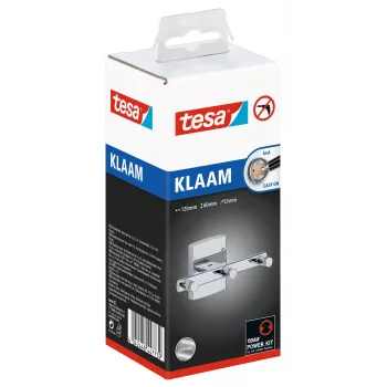 tesa Klaam držač za ručnike s 3 kuke, kromirani, s ljepljivim rješenjem (40262-00000-00)