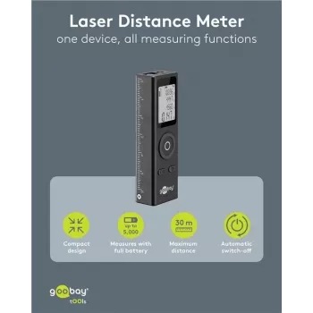 Goobay laserski daljinomjer dometa 30 m za mjerenje duljine (77834)