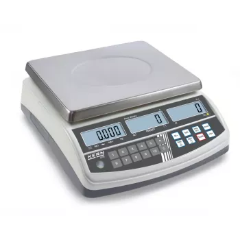 Kern CPB 15K0.2N Counting Scale, 15 kg Capacity, 0.2 g Readability, Stainless Steel Platform, Battery Powered