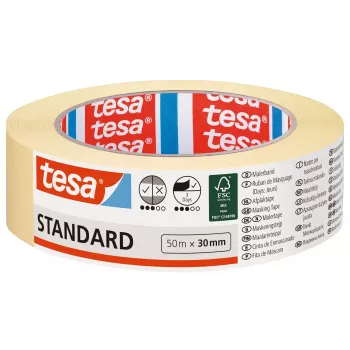 tesa 05087 soboslikarska traka za maskiranje, 50 m x 30 mm, žuta 05087-00000-03