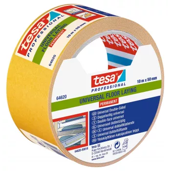 tesa 64620-00018-11 dvostrana traka za postavljanje tepiha, bijela, 10 m x 50 mm