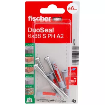 fischer DuoSeal 6 x 38 S PH TX A2 K NV set tipli (4 komada) 557731