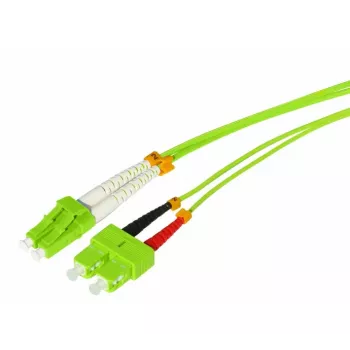 Tecline HD OM5 optički patch kabel, LC Duplex na SC Duplex, 50/125 µm, limetno zelena, 10 m 796LS10