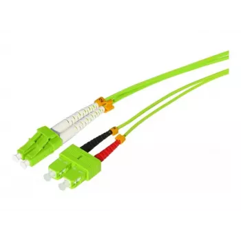 Tecline HD OM5 optički patch kabel, LC Duplex na SC Duplex, 50/125 µm, limetno zelena, 10 m 796LS10