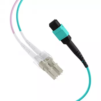 EFB MTP na LC 12-vlaknasti OM3 LSZH aqua fan-out patch kabel, 7,5 m MTPF12LCOM3-7,5