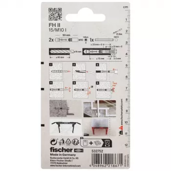 Fischer FH II 15/M10 I K NV visokoučinski sidreni vijak, 1 set (532752)