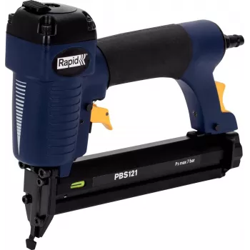 RAPID TOOLS Pneumatic Nailer & Stapler PBS121 Blue/Yellow with Case for Type 606 Staples (12-30 mm) & Type 8 Nails 5000053