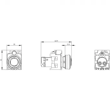 Siemens SIRIUS ACT 3SU1200-6KB10-1AA0 zvučni signalizator, 22 mm okrugli, plastika, crni, 24 V AC/DC, IP66/IP67/IP69K