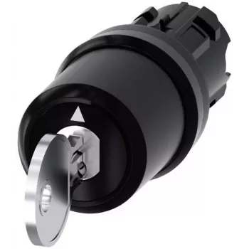 Siemens SIRIUS ACT prekidač na ključ, 22mm, 2 položaja, uglavni, 90°, crni plastični prednji prsten, SSG10 ključ 3SU10005HJ010AA0