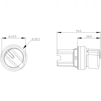 Siemens SIRIUS ACT 3SU10022BC100AA0 glava preklopke, 22 mm, 2 položaja, ukočena, crni plastični prednji prsten, osvjetljiva