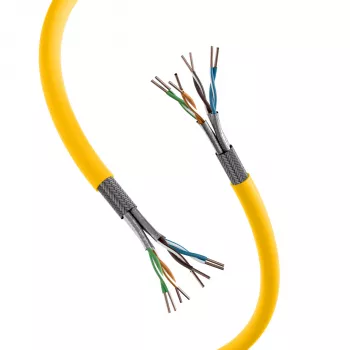 INFRALAN Cat.7A 1250 AWG22 S/FTP 4P CPR Dca 25Gbit/s ready žuta RAL1021, 500m 999833.500-CPR