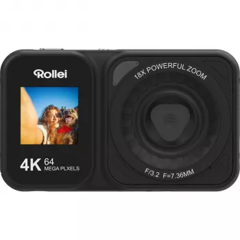 Rollei Compactline 64 Dual Screen digitalni fotoaparat – 14MP, 5x zoom, crni