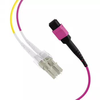 MPO-PLUS (F) na LC trunk kabel OM4 8 vlakana tip B LSZH erika ljubičasta 1m MPOF08LCOM4-1