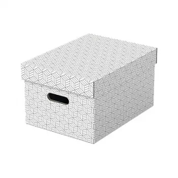 LEITZ 628282 kutija za pohranu Home Medium, set od 3 dijela, bijela, 100% reciklirani valoviti karton, uklonjivi poklopac, slagaljiva