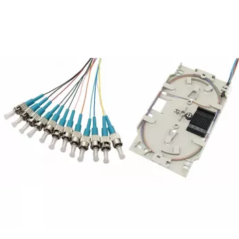 Tecline optička splice kaseta s 12x OM3 pigtaila, ST/UPC, 2,0 m, 12 komada (20500035)