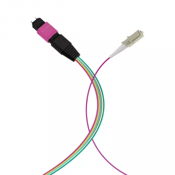 EFB Elektronik MPO-PLUS (M)-LC fanout kabel OM4 12 vlakana tip B LSZH erika ljubičasta 1m MPOM12LCOM4-1