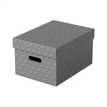 Esselte kutija za pohranu Home M, 17,5 L, 26,5 x 36,5 x 20,5 cm, pakiranje od 3, bijelo/sivo (628283)