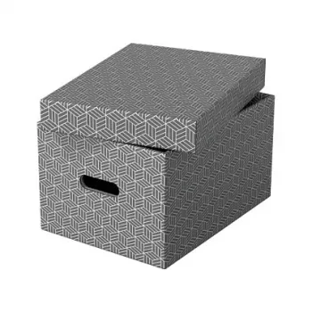 Esselte kutija za pohranu Home M, 17,5 L, 26,5 x 36,5 x 20,5 cm, pakiranje od 3, bijelo/sivo (628283)