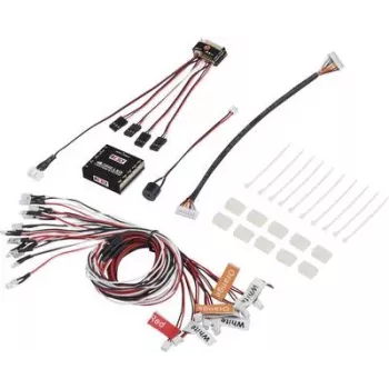 Reely LED rasvjetna jedinica bijela, narančasta, crvena (RE-5631027) – 10-LED sustav rasvjete za RC modele, 5mm LED, 4.8-6V