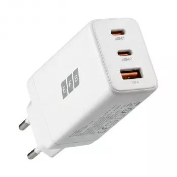 EFB Elektronik 65W GaN zidni punjač 2x USB-C + USB-A PD3.0 QC3.0 bijeli G651A2CE