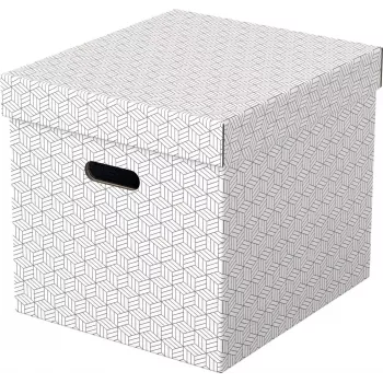LEITZ Home Cube set kutija za pohranu s 3 komada, bijeli, 100% reciklirani valoviti karton, uklonjivi poklopac 628288