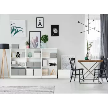 LEITZ Home Cube set kutija za pohranu s 3 komada, bijeli, 100% reciklirani valoviti karton, uklonjivi poklopac 628288