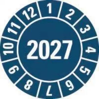 HEIN Industrieschilder naljepnica za pregled 2027, plava, samoljepljiva folija, okrugla 20 mm, 500 po roli 189463