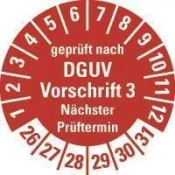 HEIN Industrieschilder DGUV V3 naljepnica za pregled NP26-31, okrugla 20 mm, trajno ljepljiva, bijela, 500/rola 185658
