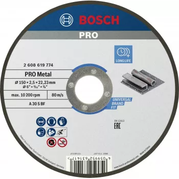 Bosch Standard for Metal rezna ploča 150 mm x 1,6 mm x 22,23 mm, ravna, aluminijev oksid, 1 komad 2608619774
