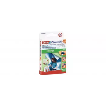 tesa 58003 Powerstrips poster ljepljive trake, 60 komada, bijele, montaža bez oštećenja 58003-00500-04