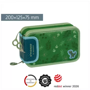 BRUNNEN s'maepp Sweet Dino Jungle Filled Pencil Case, 33 Pieces, Green 104942102