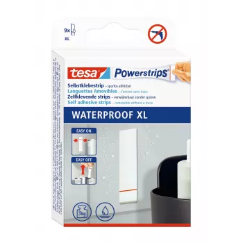 Tesa Powerstrips Waterproof XL ljepljive trake za do 9 kg, bijele, 9 traka 40519-00000-00