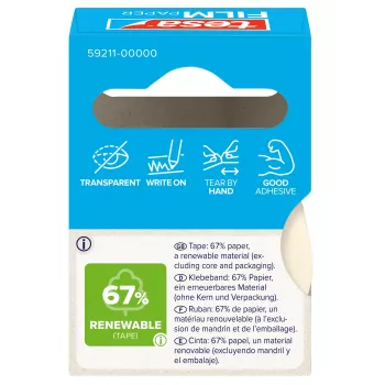 Tesa 59211 papirna ljepljiva traka 19 mm x 10 m, prirodno bijela, trga se rukom, po kojoj se može pisati, bez otapala 59211-00000-00