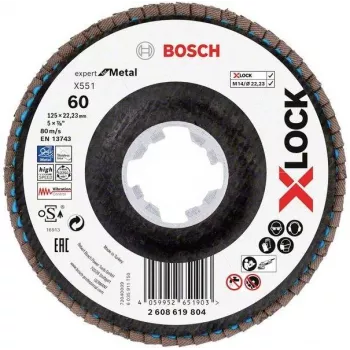 Bosch X-LOCK R780 Best for Inox lepezasta brusna ploča 125 mm P60 cirkonijev oksid konična tip 29 2608619804