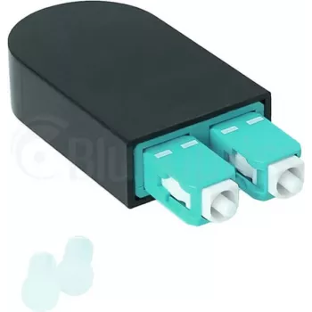 BLUELAN BlueOptics optički loopback adapter OM3 50/125µm multimode SC/UPC duplex, aqua/tirkizni, keramički ferula, -40°C do +85°C (BOLBSCOM3)