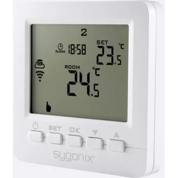 Sygonix bežični sobni termostat za ugradnju s tjednim programom, 5-35°C, 868 MHz, 16A relej, bijeli (SY-4500820)