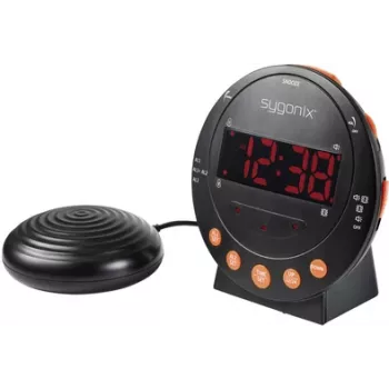Sygonix SY-5266562 elektronički budilica crna fluorescentni zaslon