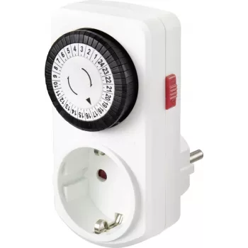 Sygonix SY-5042668 analogni utični timer, dnevni program, 3680 W, IP20, trajni rad, bijeli