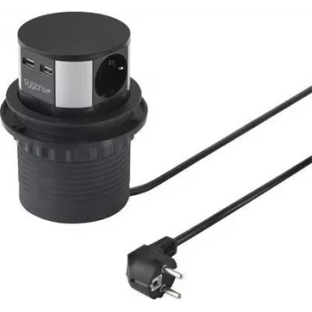 SYGONIX SY-4780156 toranj utičnica 8 AC utičnica 2 USB-A 1 USB-C 1,5m kabel crno-srebrni